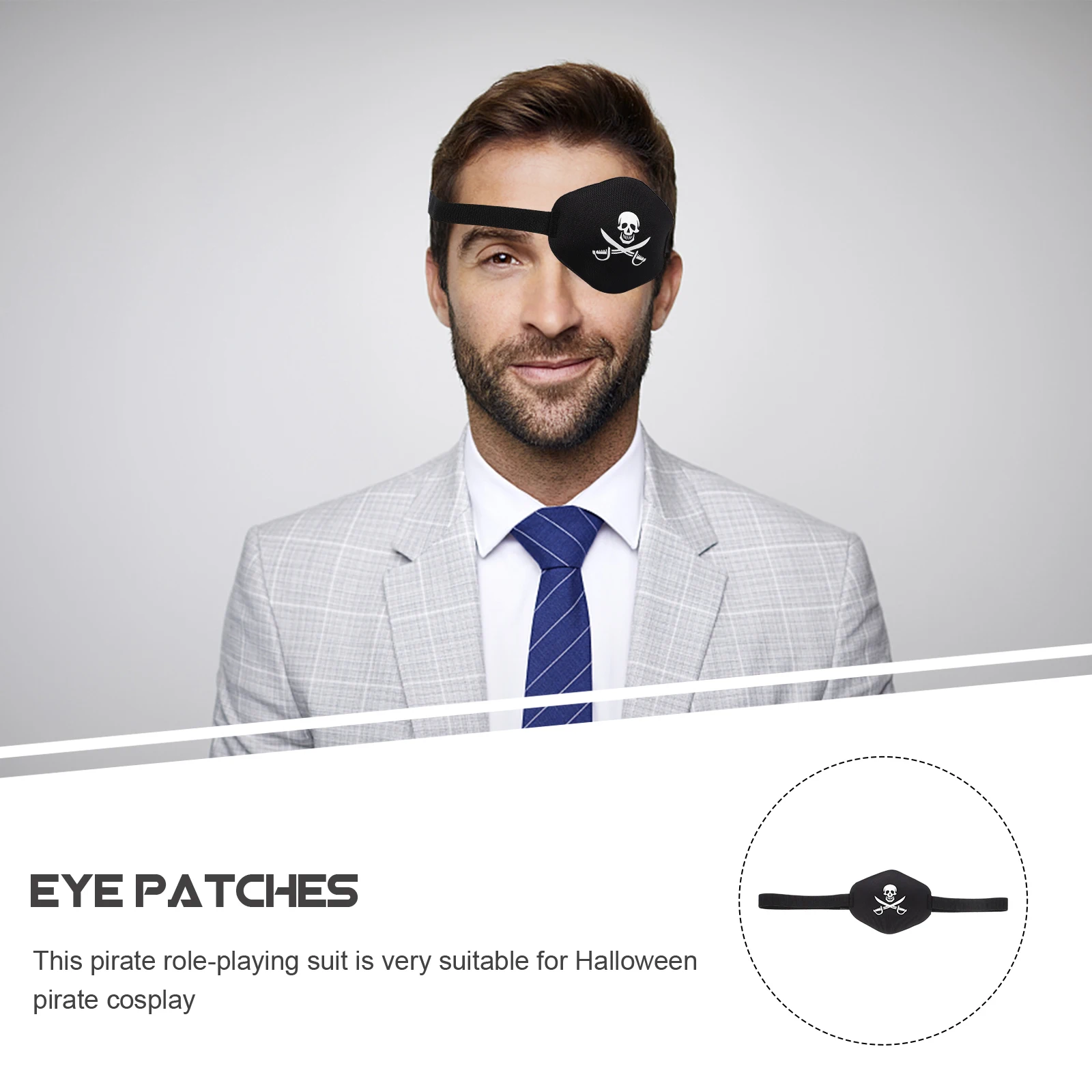 

2 Pcs Single Eye Mask Toys Patches for Kids Men Party Costume Props Soft Sponge Pirate Accessories Child Accessory