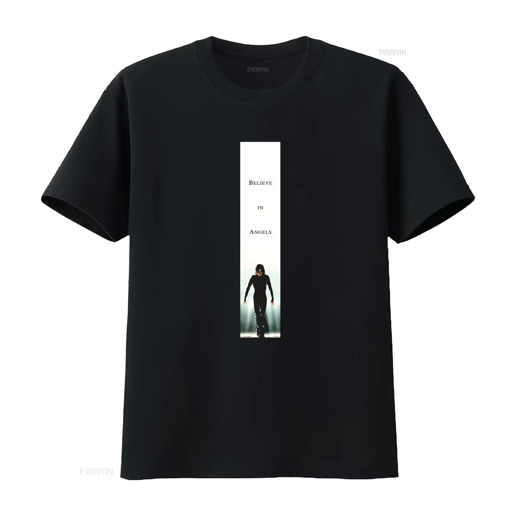 Camiseta Nueva con Diseño de Cuervo Cuello Redondo Casual Tejido Ligeramente Elástico Corte Regular Estampado Ideal para