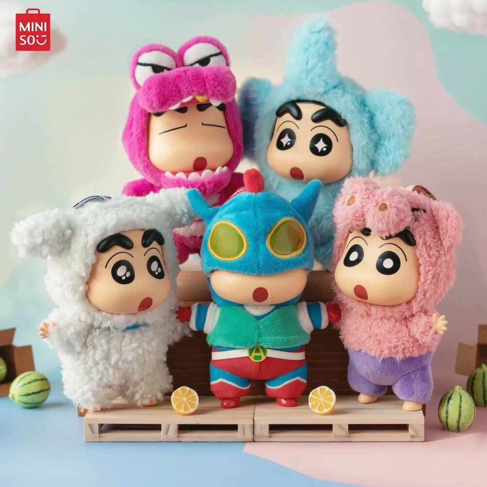 

Miniso TOPTOY Crayon Shin-chan Dress Up Party Series Vinyl Face Plush Blind Box Cute Pendant Anime Figures Doll Mysterious Box