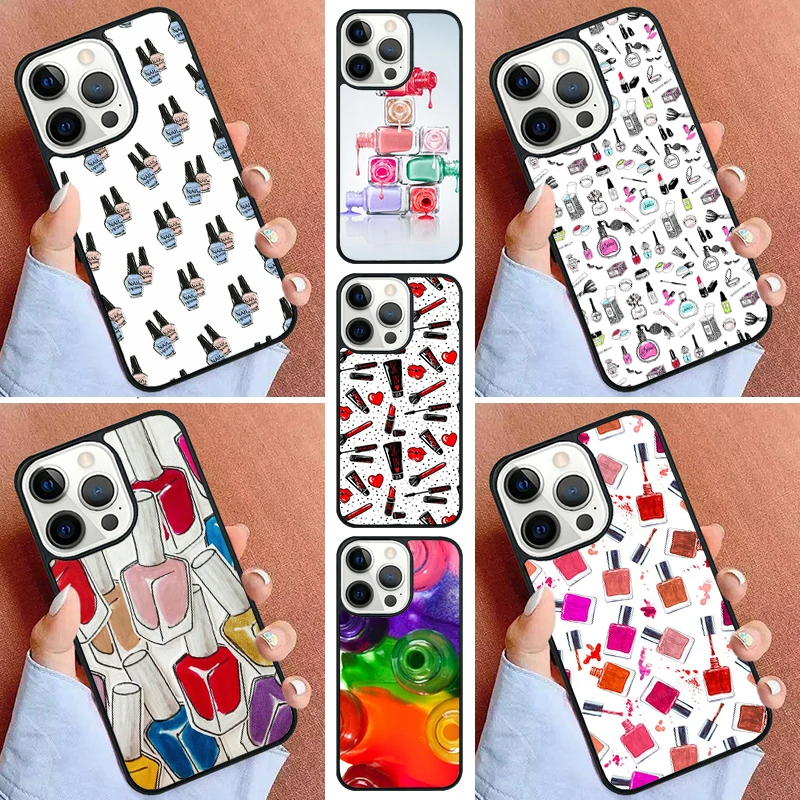 Capa de telefone colorida esmalte bonito, capa, iPhone 16, 15, 14 Pro, 11, 13, 12 Mini, Max, SE, 2020, 6S, 7, 8 Plus
