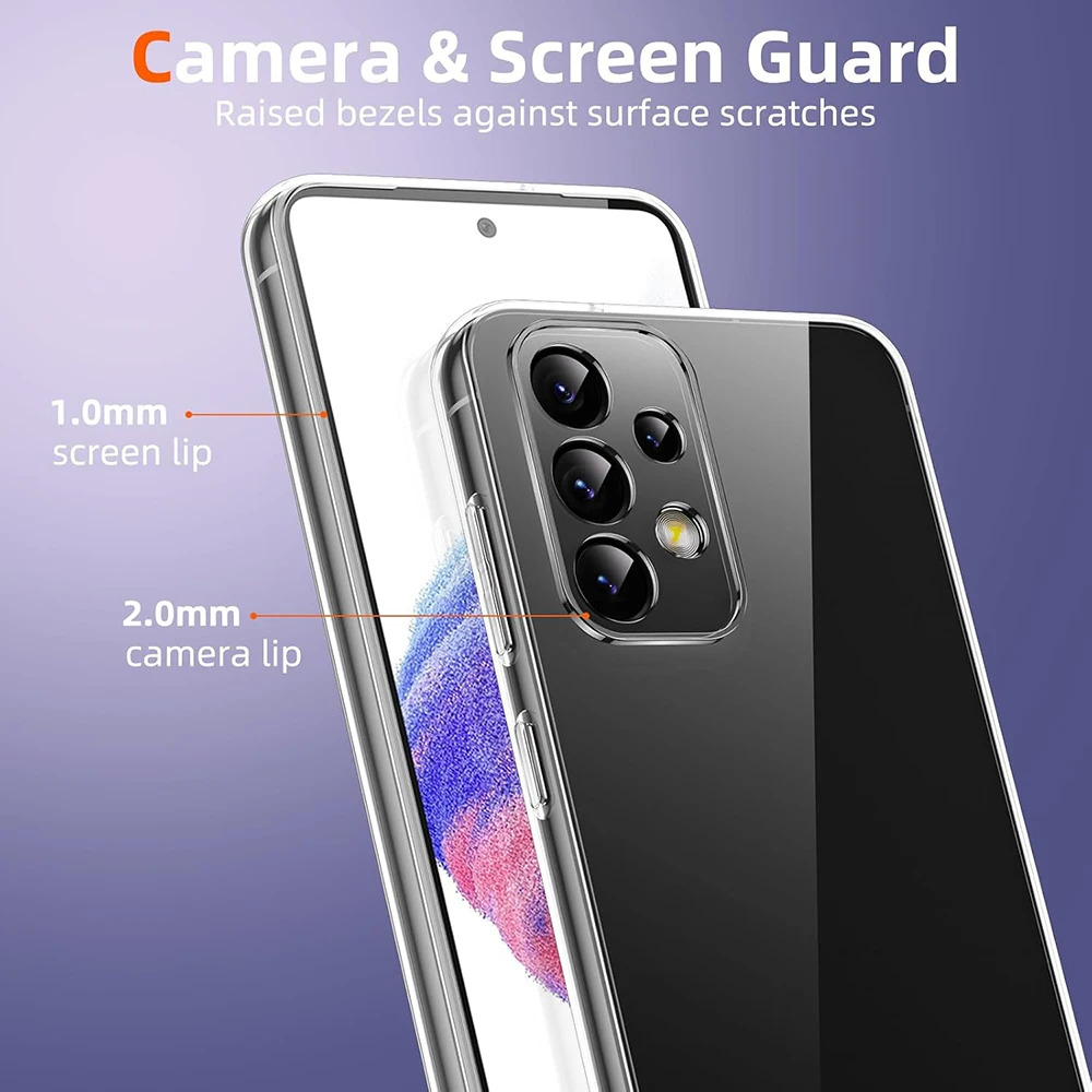 

Ultra Thin Silicone Soft Case For Samsung Galaxy A53 A33 A73 A23 A13 4g 5g Camera Protection Clear Back Cover Shockproof Shell