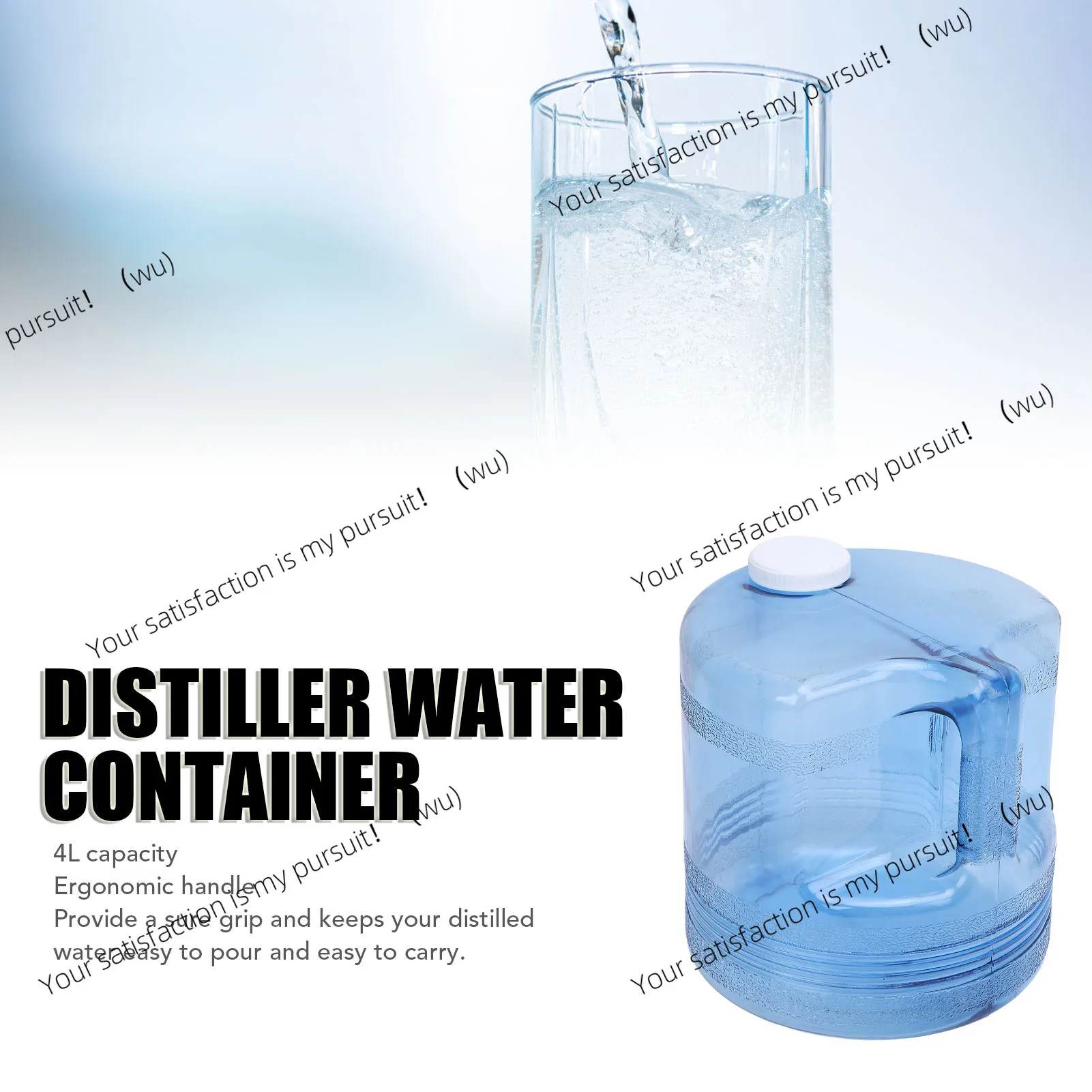 

4L Distiller Water Container PP Distilled Water Replacement Collection Bottle for Home Beauty Countertop