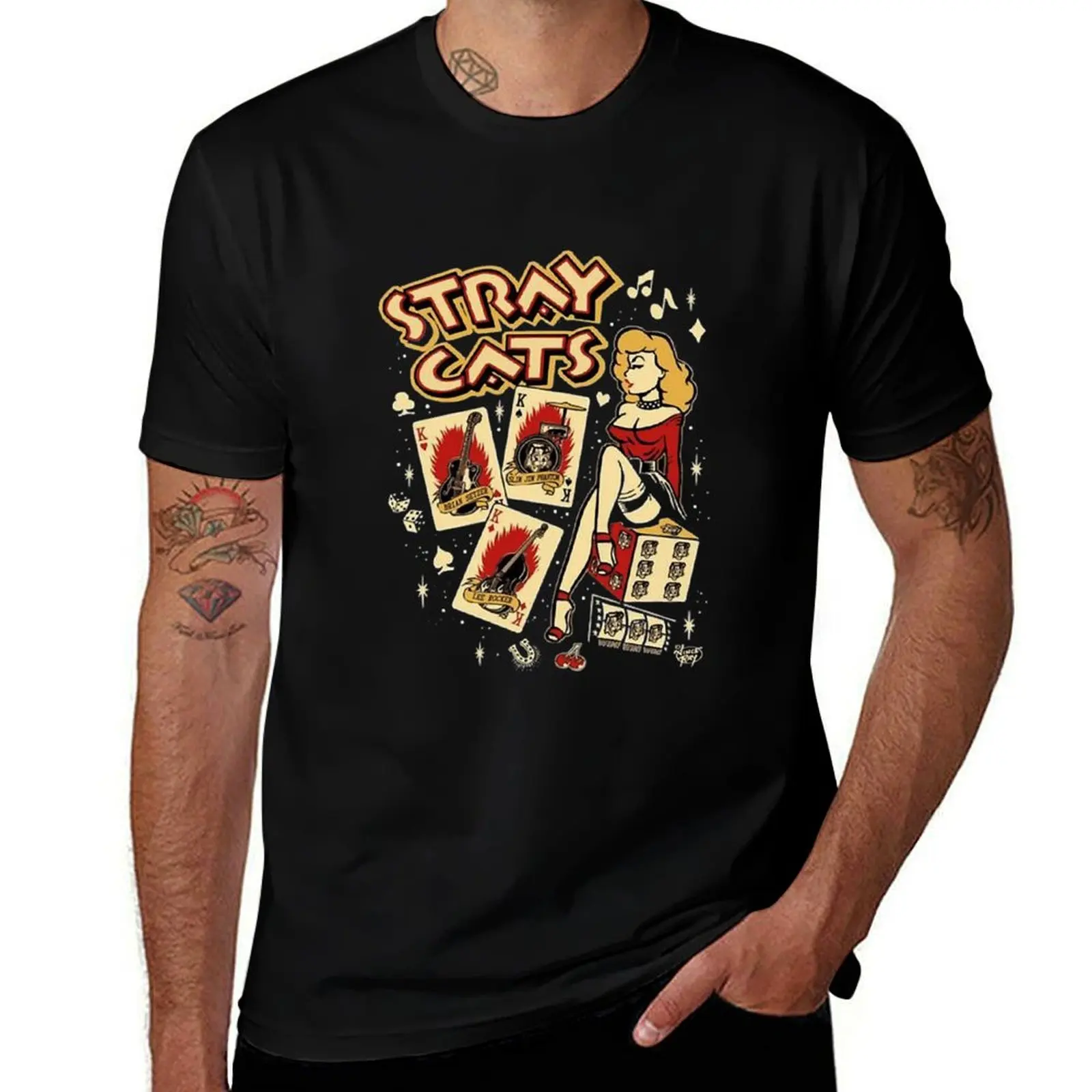 

Stray cats band rock T-Shirt t shirt for man 100 percent cotton man tshirt man t shirt cotton T-shirt