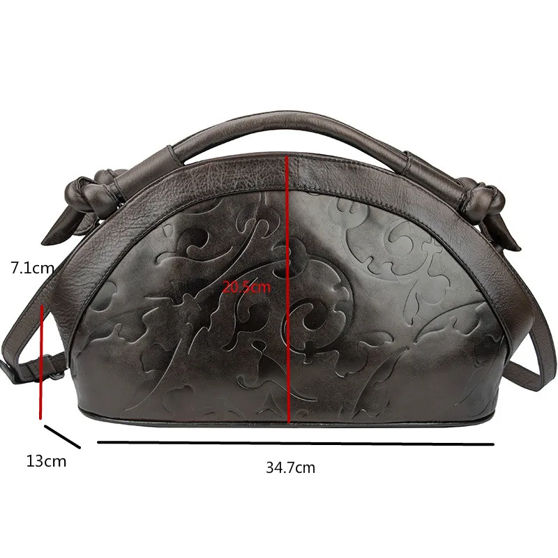 GAGACIA Retro Handmade Women Shoulder Bags For Female Genuine Leather Handbags Hobos 2024 New Luxury Ladies Vintage Embossed Bag