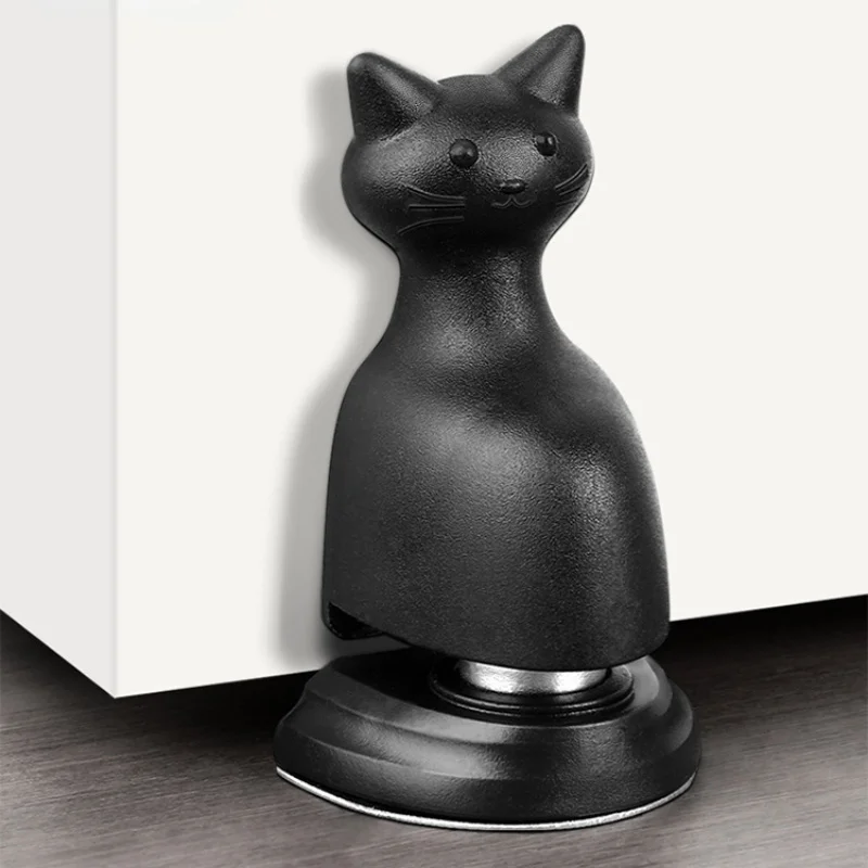 Cat Shape Magnetic Door Stopper Non-punch Wind-proof Stop Anticollision Door Hardware with Adhesive Sticker