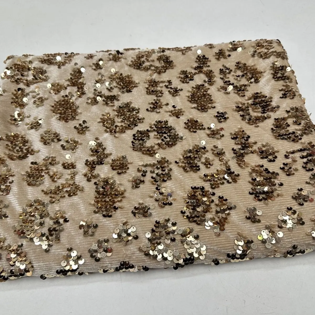 Velvet Base 5mm Sequins Embroidery Fabric for Evening Gown Wedding Dress Stage Costume DIY Handmade Sewing Cloth Material