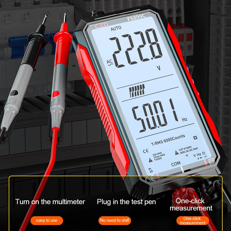 

USB Rechargeable Digital Multimeter 6000 Counts Ture RMS AC DC NCV Smart Multimetro Tester Ohm Capacitance Hz Voltage Meter