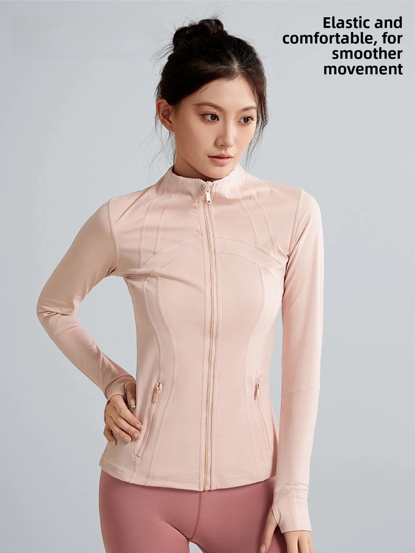 

Спортивная одежда Fitnort: Женский топ для йоги с эффектом похудения, модный комплект, защита от УФ-излучения, длинный рукав, молния...