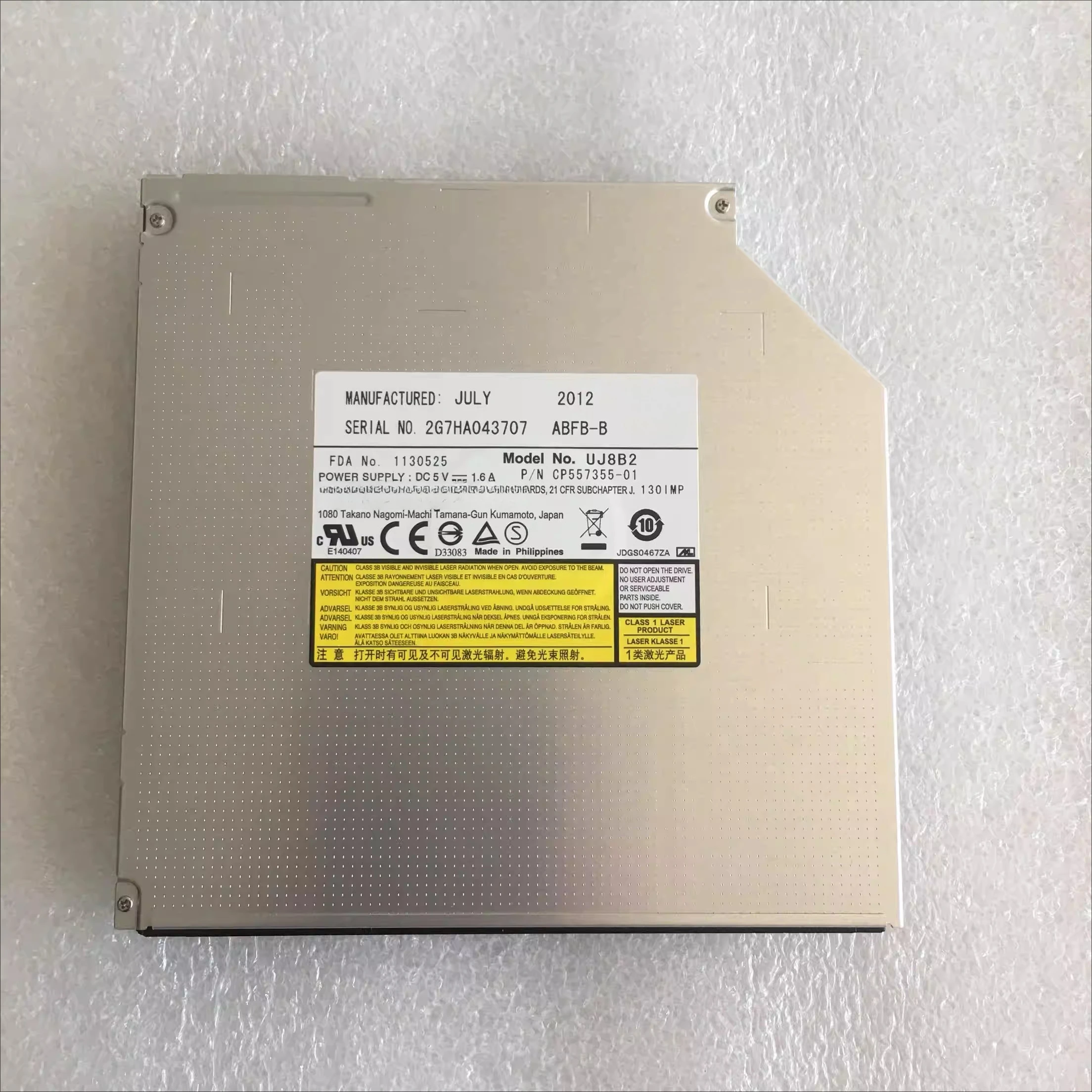 

Совершенно новый для ноутбука Panasonic UJ8A2 UJ8B2 UJ8C2 UJ8E2, встроенный DVD-записный привод 9,5 мм, оптический привод