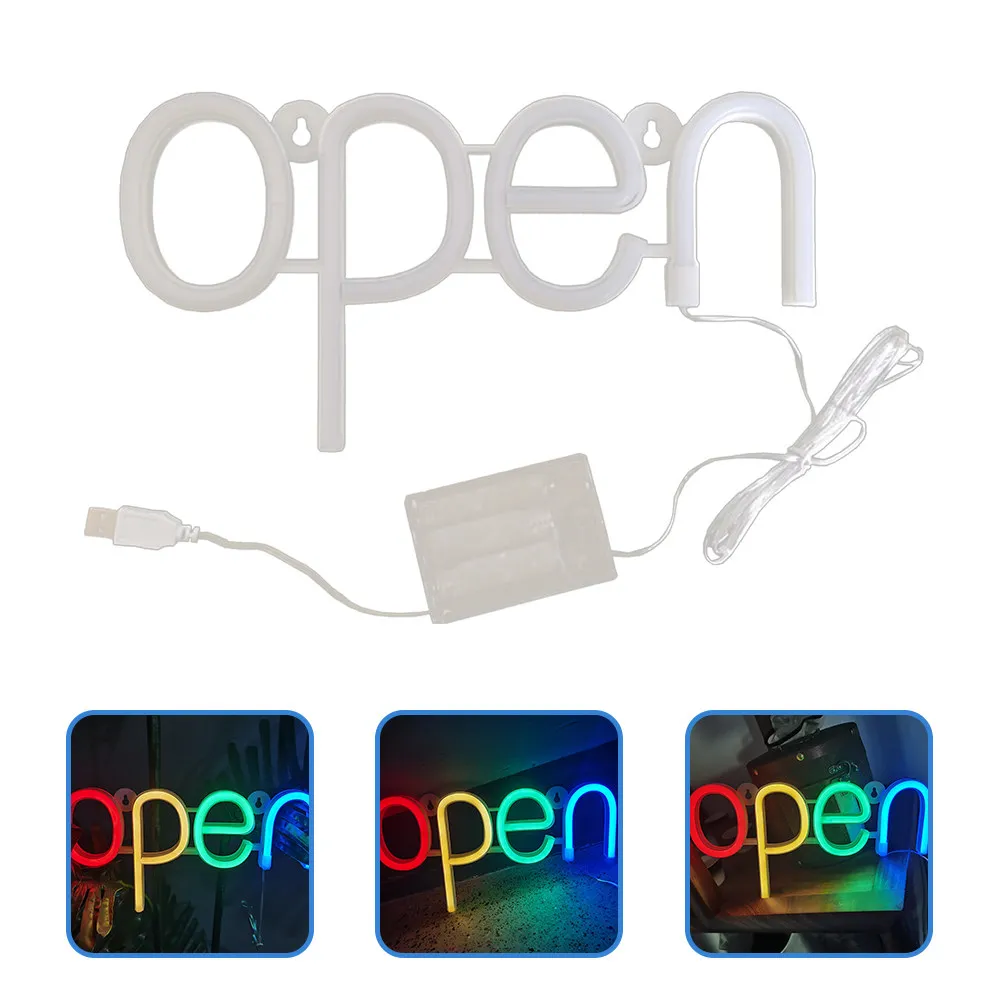 Open Sign LED Neon Light Premium Plastic Creative Decorative Neon Open Sign for Shop Window Wall Bar Cafe Restaurant Office