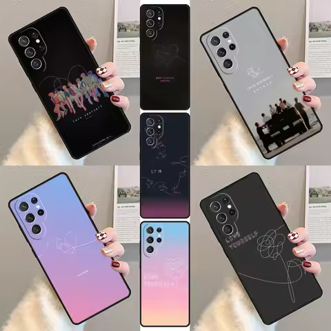 Love Yourself Answer Phone Case For Samsung Galaxy S23 S21 S20 FE S24 S22 Ultra Note20 S10 S9 S8 Plus Silicone Cover