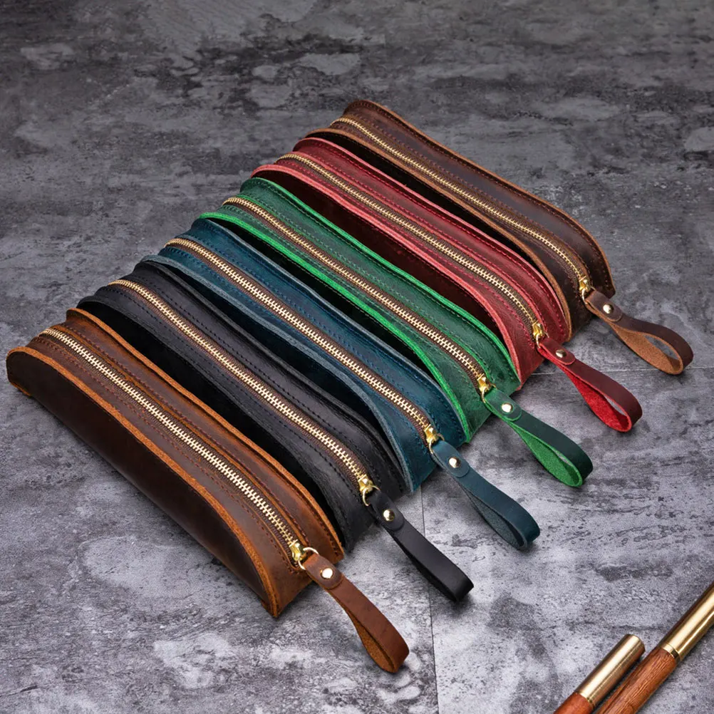 

Zipper Pen Pouch Holder Pencil Bag Pen Case for Fountain Ballpoint Pen (Coffee)