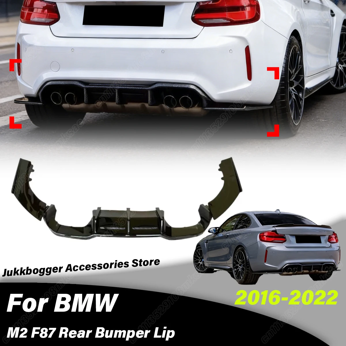 

For BMW M2 F87 M2C 2016 2017 2018 2019 2020 2021 Automobile Rear Bumper Spoiler Lip Diffuser Modification Decoration Accessories