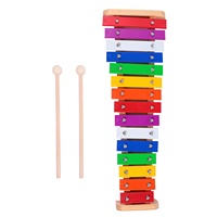 15 Keys Xylophone Musical Toys Educational Instruments Kids Toddler Glockenspiel Wood Percussion Ideal Gift Learn Music Aluminum