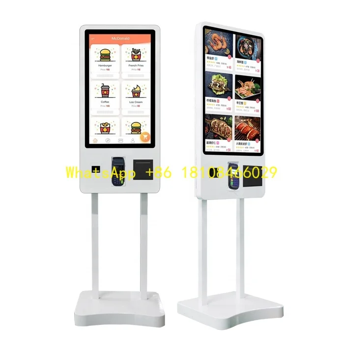 Service Ordering Machine Touch Screen 32 Inch Kiosk Self Order Payment Fast Food Restaurant All in One Self