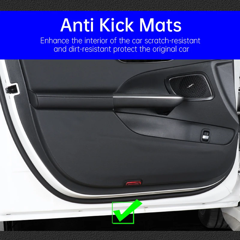 For Mercedes Benz A/C/ E-Class E300L Car Door Kick Mat GLC Car Seat Anti-Kick Mats GLB Car Door Sill Strips Protective Sticker