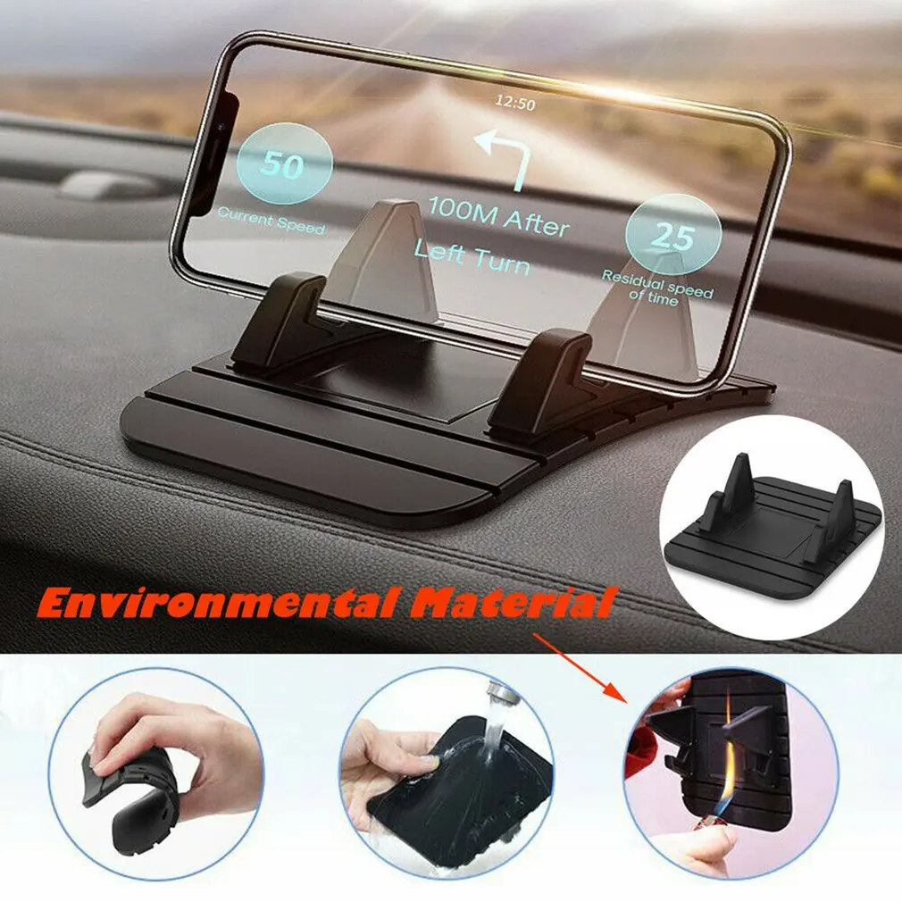 Silicone Anti Slip Mat Car Dashboard Holder Universal Desk Phone Stand Mount for iPhone Samsung Xiaomi in Car GPS Holder