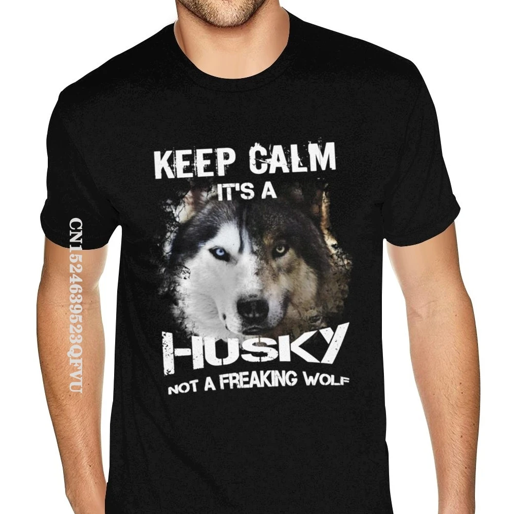 

Черные футболки с принтом Keep Calm It A Husky, футболки оверсайз в стиле Харадзюку, хлопковая черная футболка с принтом в стиле хип-хоп для парня в стиле Харадзюку