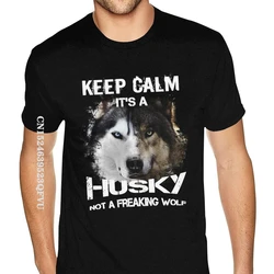 Black Keep Calm It A Husky Graphic Tees Oversized T Shirts Harajuku HipHop Print Cotton For Boyfriend Harajuku Black Tee Shirt