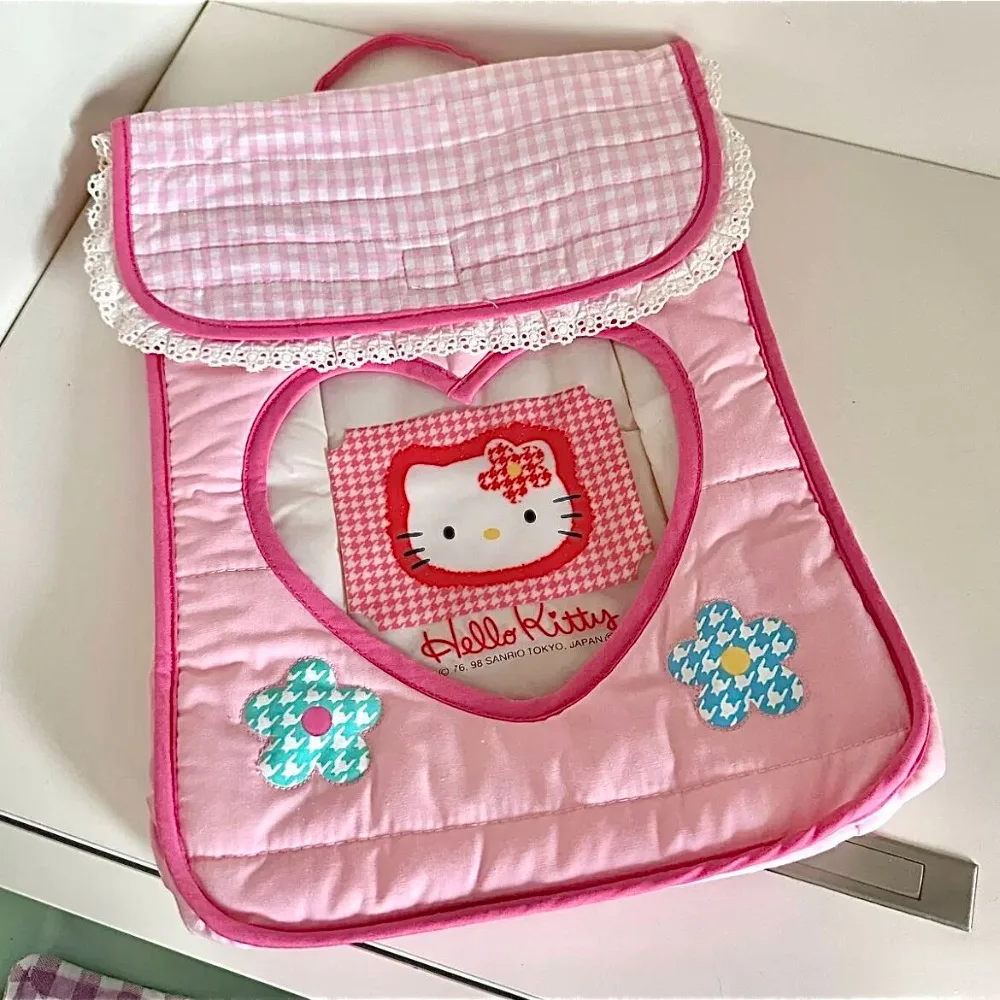 New  Hello Kitty Storage Bag Kuromi Cinnamoroll Cute Canvas Portable Hanging Bag Travel Dopamine Large Capacity Handbag