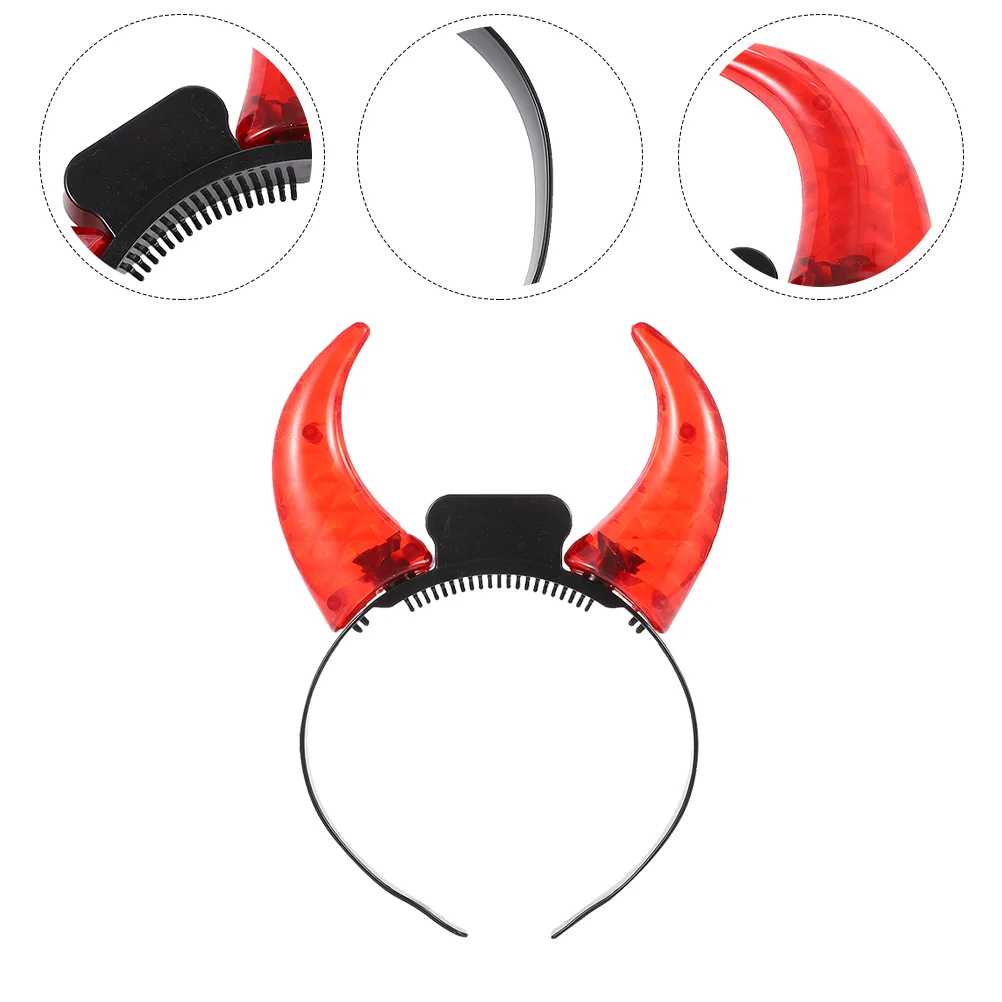 

Demon Horn Headband Costume Headdress Interesting Prop Party Festival Hairband Luminous Unique