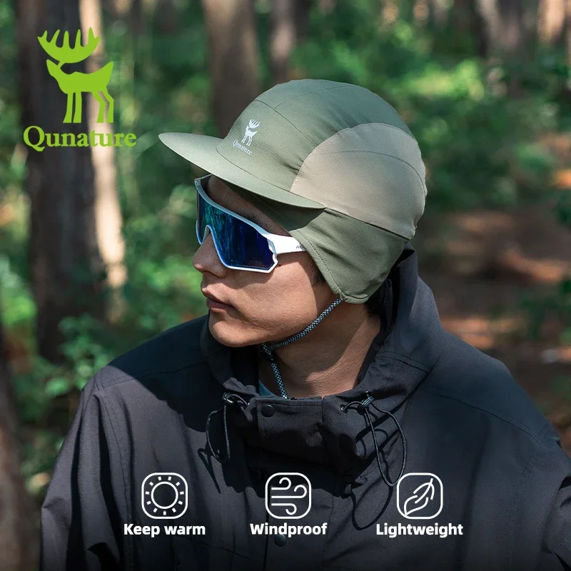 Qunature Winter Warm Sports Cap Fleece Thermal Cycling Hat Windproof Outdoor Camping Hiking Fishing Cap Bike Helmet Liner Hats