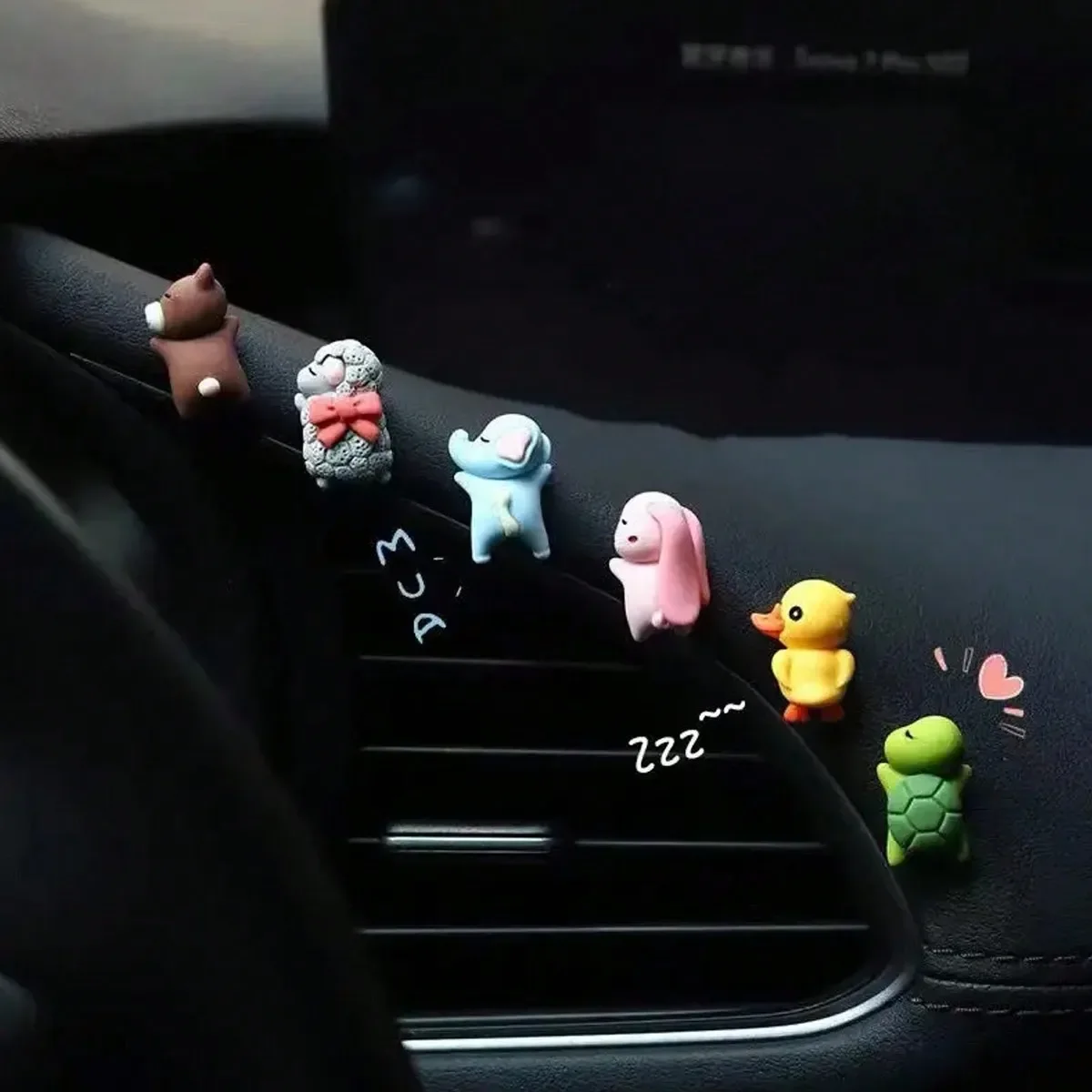 6pcs  Add a Fun Touch to Your Car with These 6 Adorable Animal Decorations!