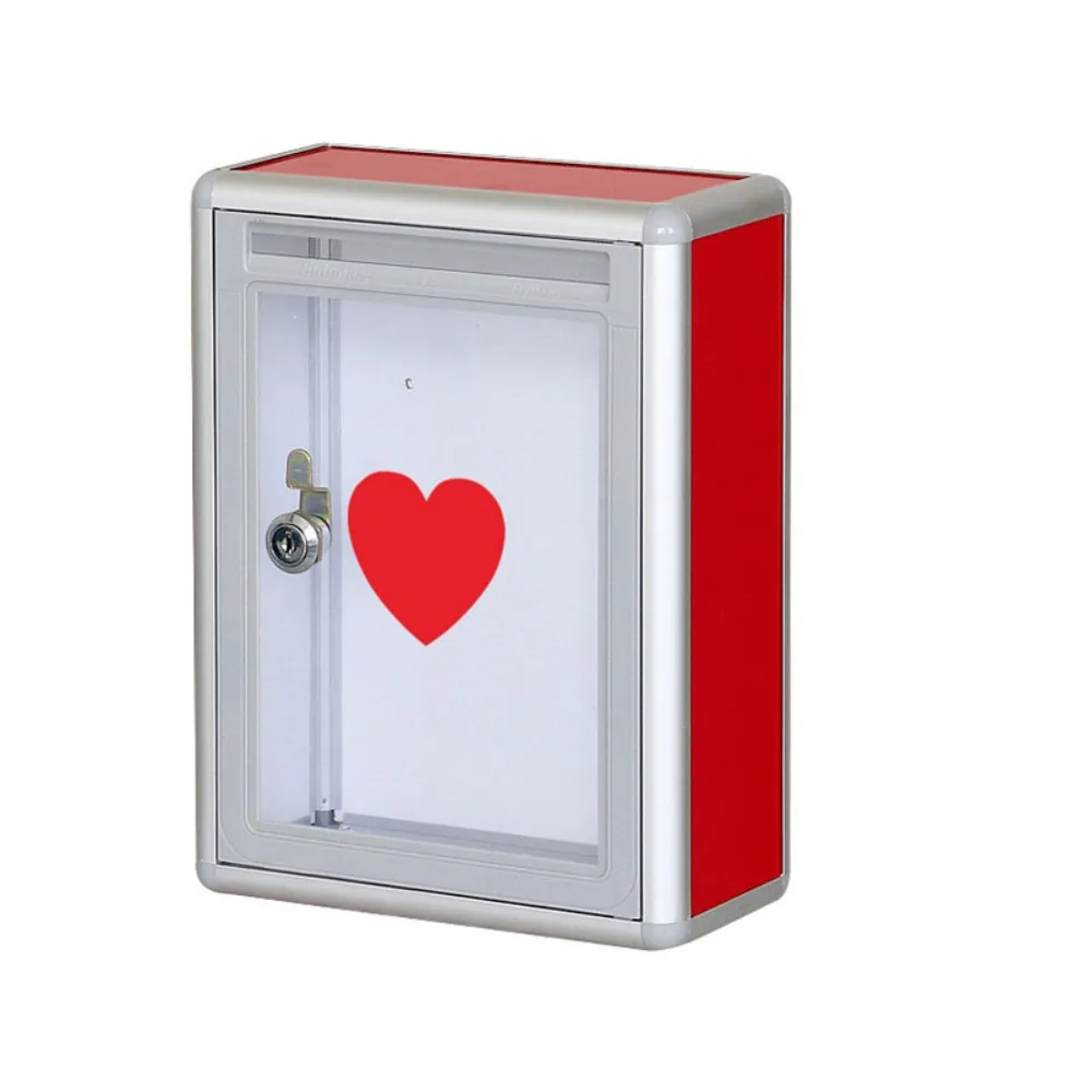 Aluminium Alloy Locking Ballot Box Wall Mounted Secure Suggestion Mailbox with Lock Key Creative Express Inbox Hotel