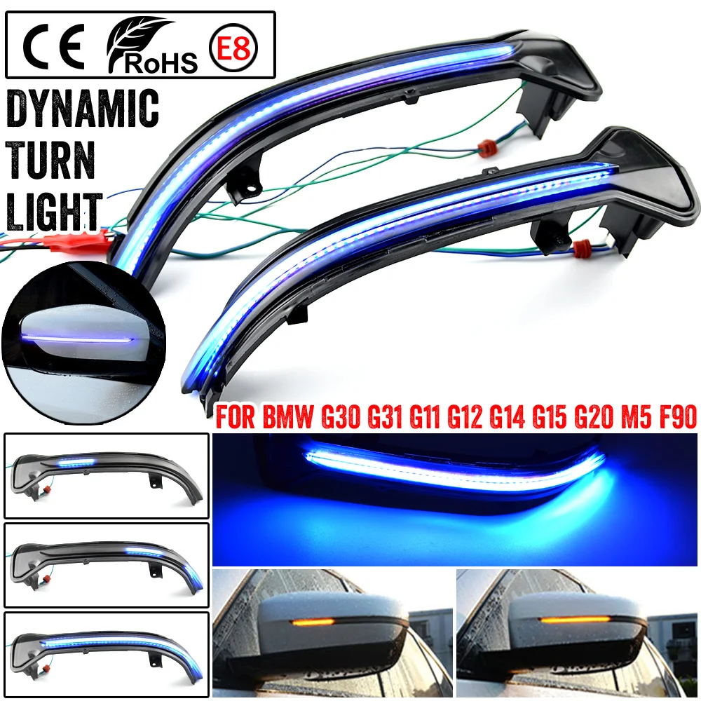 LED Dynamic Turn Signal Side Mirror Sequential Light Lamp For BMW G38 G12 G20 G30 G31 G14 G15 G11 G12 M5 F90 5 6 7 8 3 Series