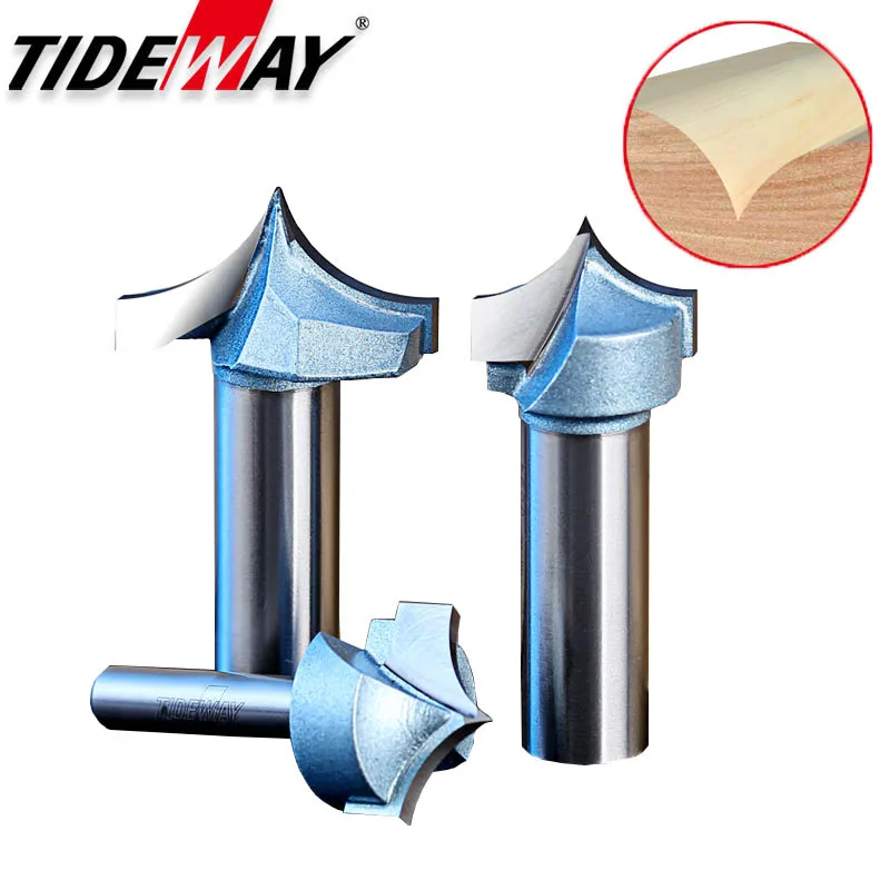 Tideway Industrial Grade Woodworking Arc Engraving Router Bits Chamfer V Bits Wood Carving Bit Tungsten Trimming Milling Cutter