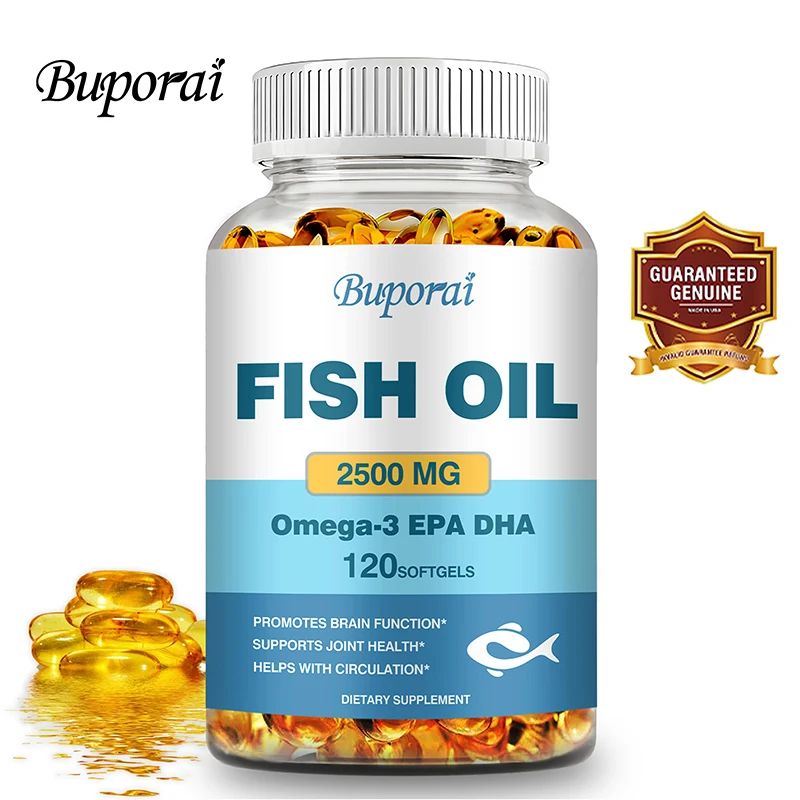 

Fish Oil Capsules - with Omega-3 DHA/EPA - Supports Brain, Nervous System, Cardiovascular, Joint, Skin Health, Antioxidant