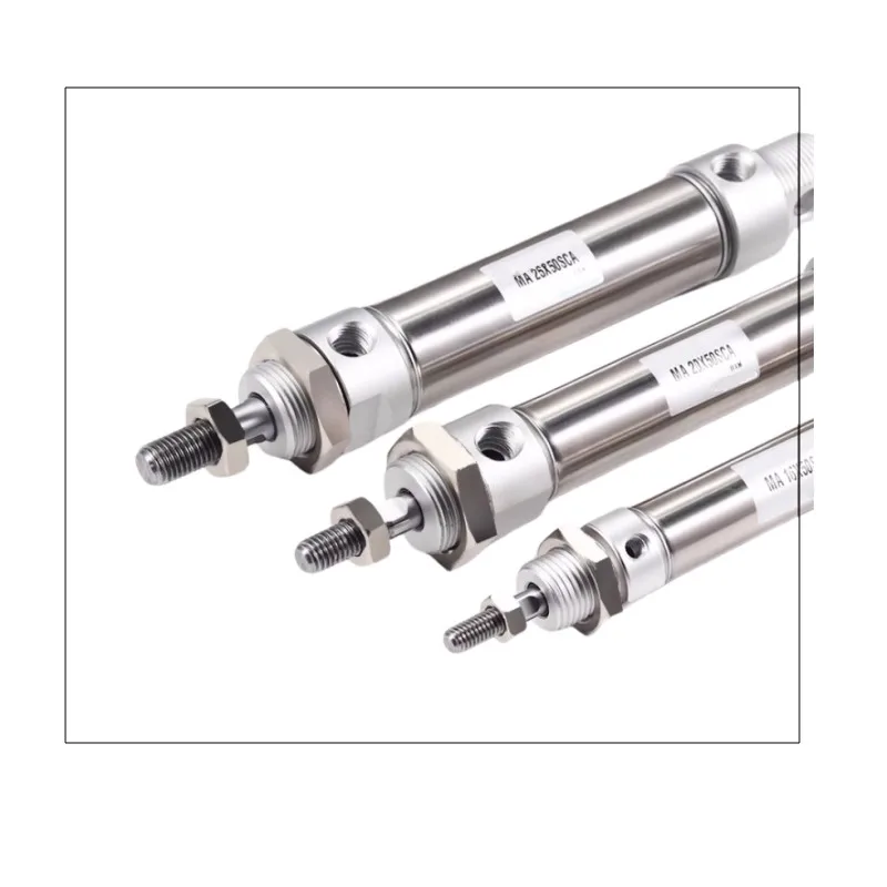 MA16 20 25 32 40 50 63 Double Acting Stainless Steel MA Mini Pneumatic Cylinder10 25 200 250 300mm Stroke Air Pressure Cylinder