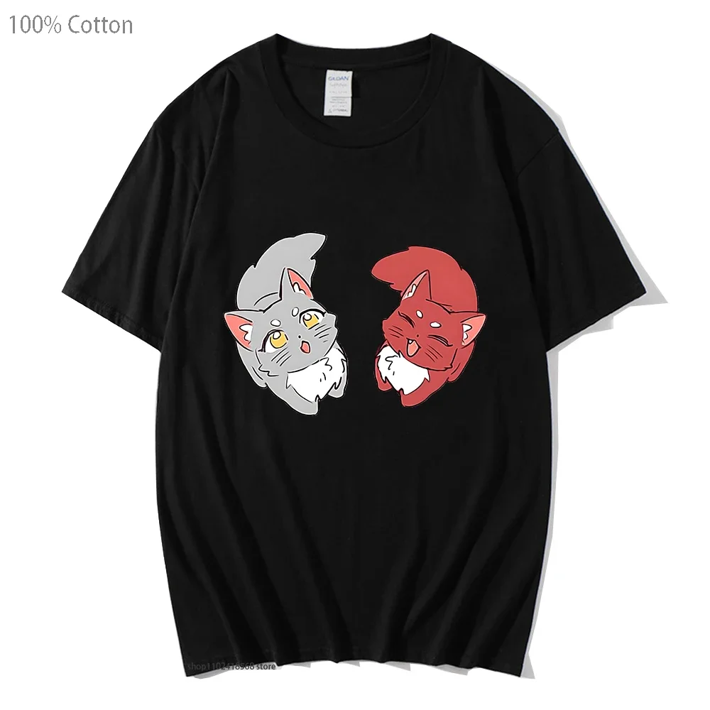 

Trash of The Counts Family Shirt Women Kawaii Cartoon Cats Graphic Tshirt 100% Cotton Men Korean Fashion Manga Tees Summer Tops