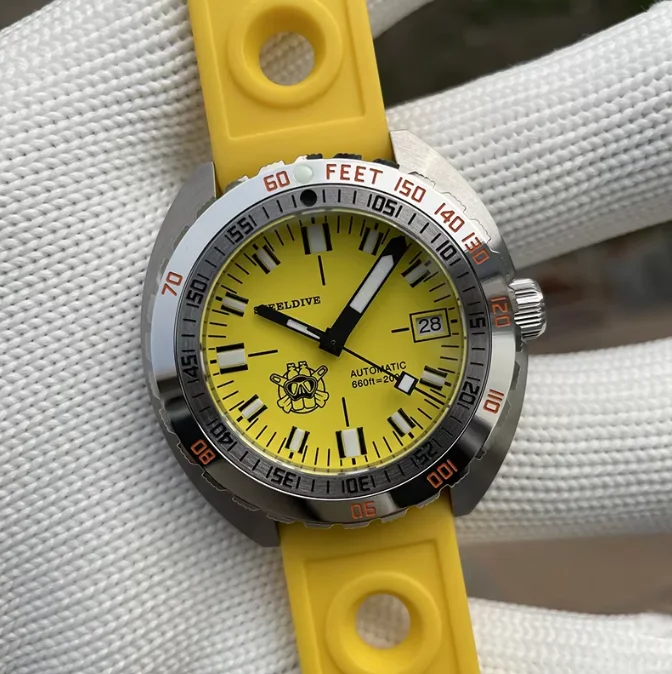 

Мужские автоматические часы STEELDIVE, 43 мм, военные механические наручные часы для дайвера, 20 АТМ, водонепроницаемые, BGW-9, со светящимся сапфиром, NH35