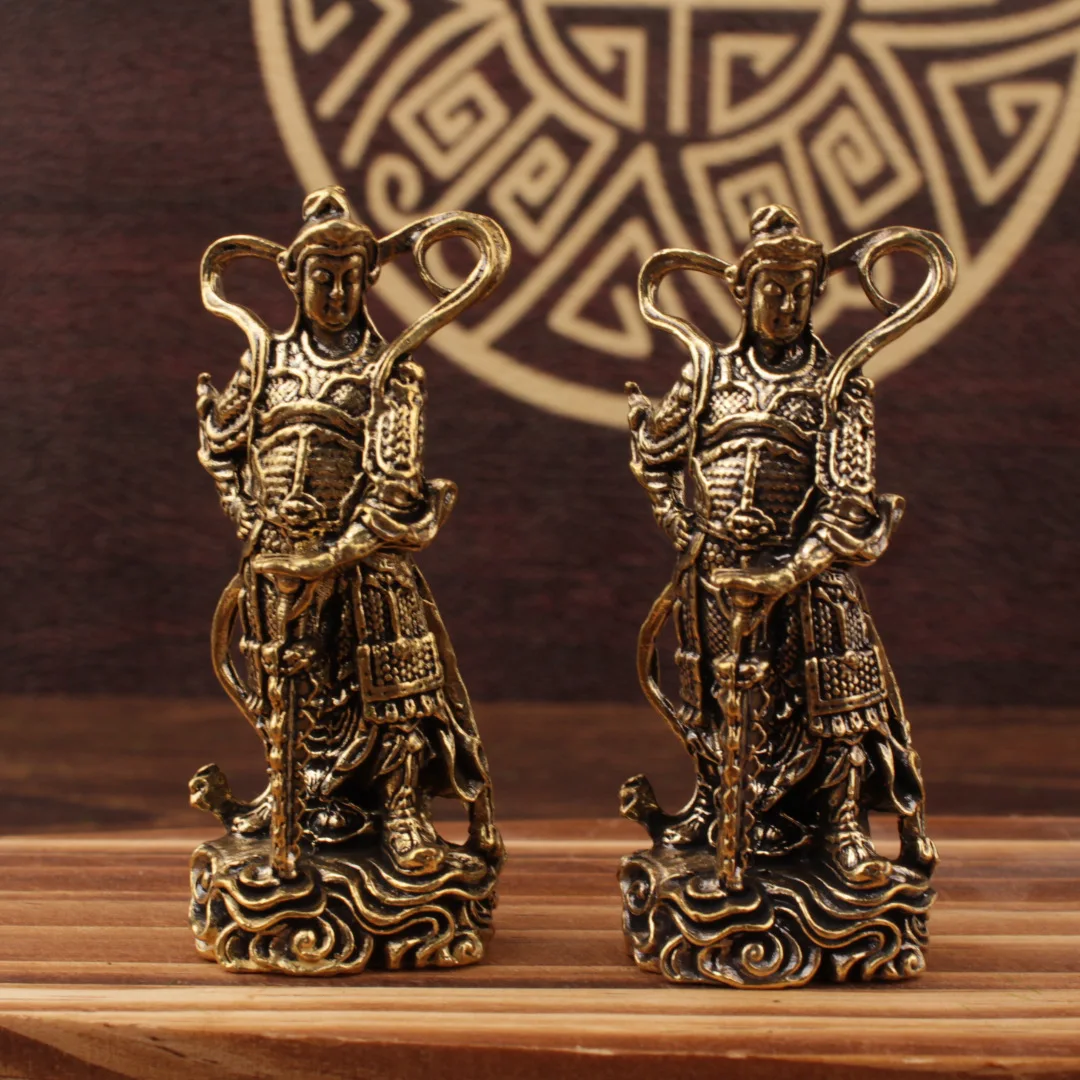 1/2Pcs Guangong Veto Bronze Statue Ornament Home Decoration Crafts Ornament Veto Standing Statue of Buddha