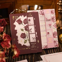 60sheets Kawaii Rose Diary Notepad Non-Sticky Material Paper Notebooks Korean Paper Sticky Notes Weekly Daily Office Accessories