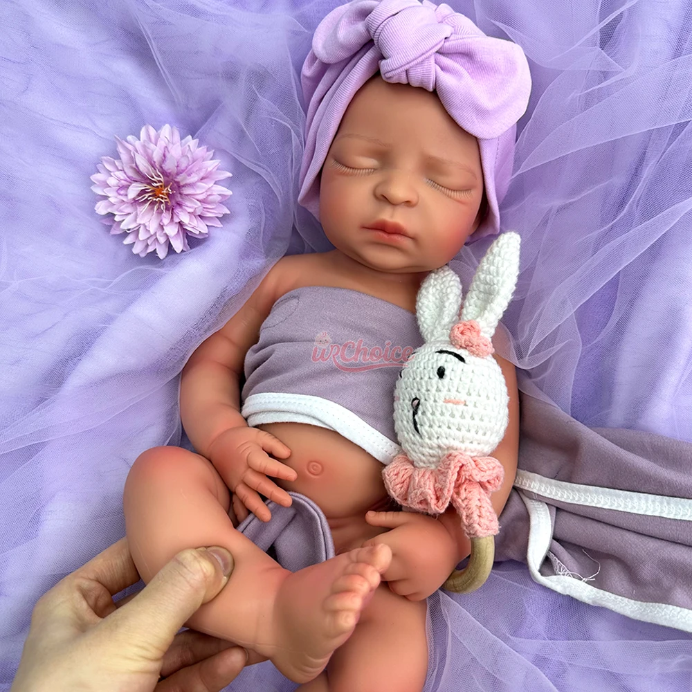 17 polegadas 3D pele realista silicone renascido bebê menina corpo macio completo realista pode usar chupetas boneca ponderada para colecionadores