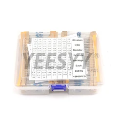 1/4W 1/8W 1/2W 1W 2W 1% Metal Film Resistor Kit 130 Values 0.25W 0.5W Resistance Assortment Assorted Set