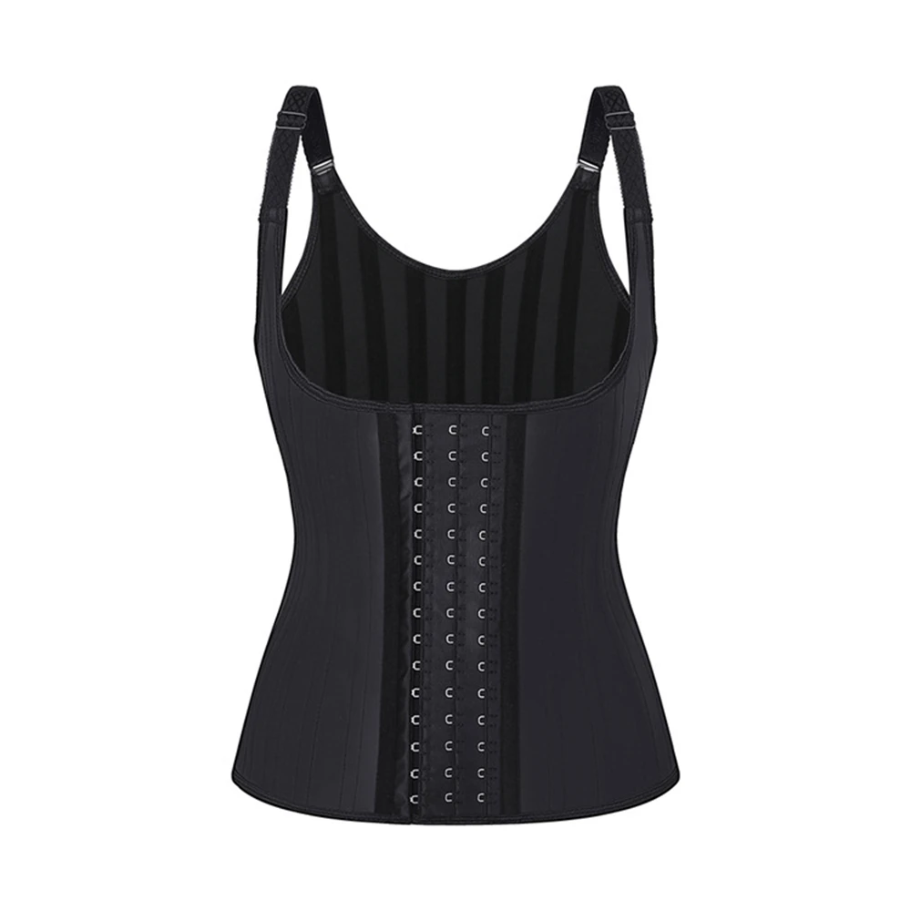 

Black Latex Waist Trainer Vest Adjustable 25 Steel Boned Slimming Corset Women Shapewear Full Body Shaper Plus Size XS -6XL