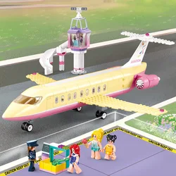 384PCS City Holiday Plane Airport Bus Aircraft Airplane Building Blocks Friends Fun Trip Bricks Educational Toys for Children