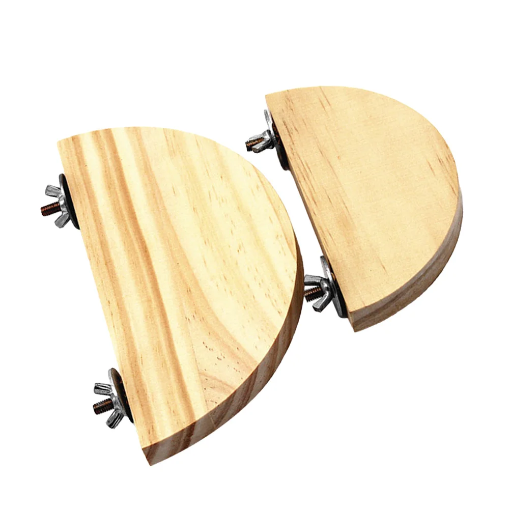 

2 pcs Perch Combo Semicircle Stands 15Cm Parrot Wood Semicircle Stands For Small Animals Hamster Platform Pet