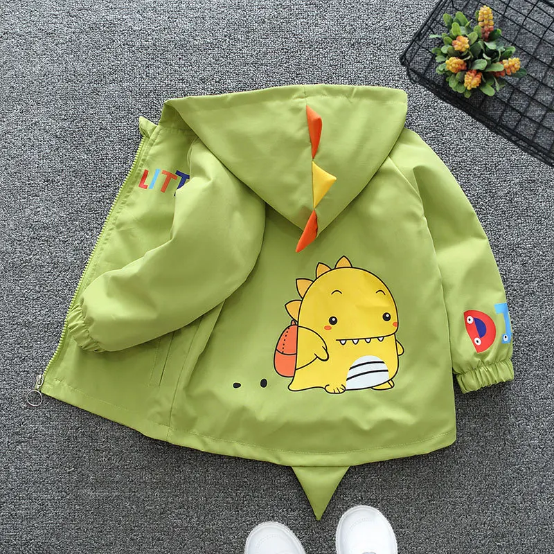 

Spring and autumn children's coat 2024 spring new boys casual spring thin trench coat girls boys baby hooded jacket 1 to 8 years