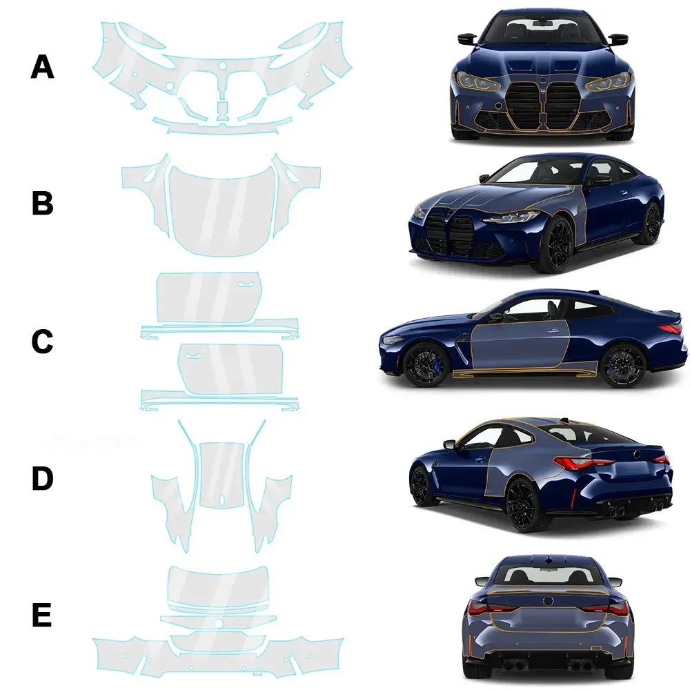 

PFCC PPF TPU for BMW M4 Coupe G82 2021 2022 2023 2024 Paint Protection Film Precut Car Sticker Clear Kit Bra Transparent Film