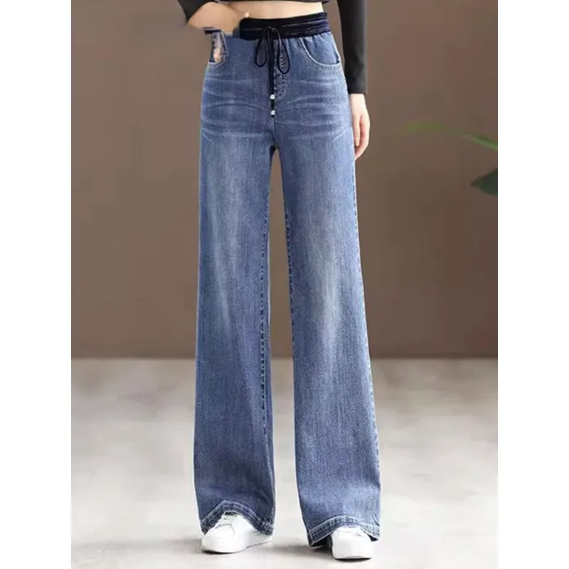 

Women Baggy High Waist Wide Leg Jeans Korean Streetwear Straight Denim Pants Spring Fall Causal Vintage Kot Pantolon J209