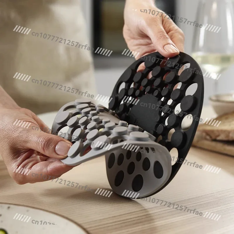 Silicone Mat Pot Mat 2-piece Set Heat Insulation Mat Household Kitchen Round Placemat Dining Table