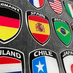Stiker Bendera Reflektif 3D Stiker Mobil Suku Cadang Sepeda Motor UK Italia Prancis Rusia Spanyol Brasil Korea Selatan Jepang Chili AS Ukraina 10 penjualan terbaik stiker ukraina - №