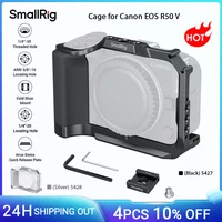 Jaula SmallRig para Canon EOS R50 V con mango de silicona y placa de liberación rápida Arca-Swiss para trípodes para estabilizadores DJI RS -5427