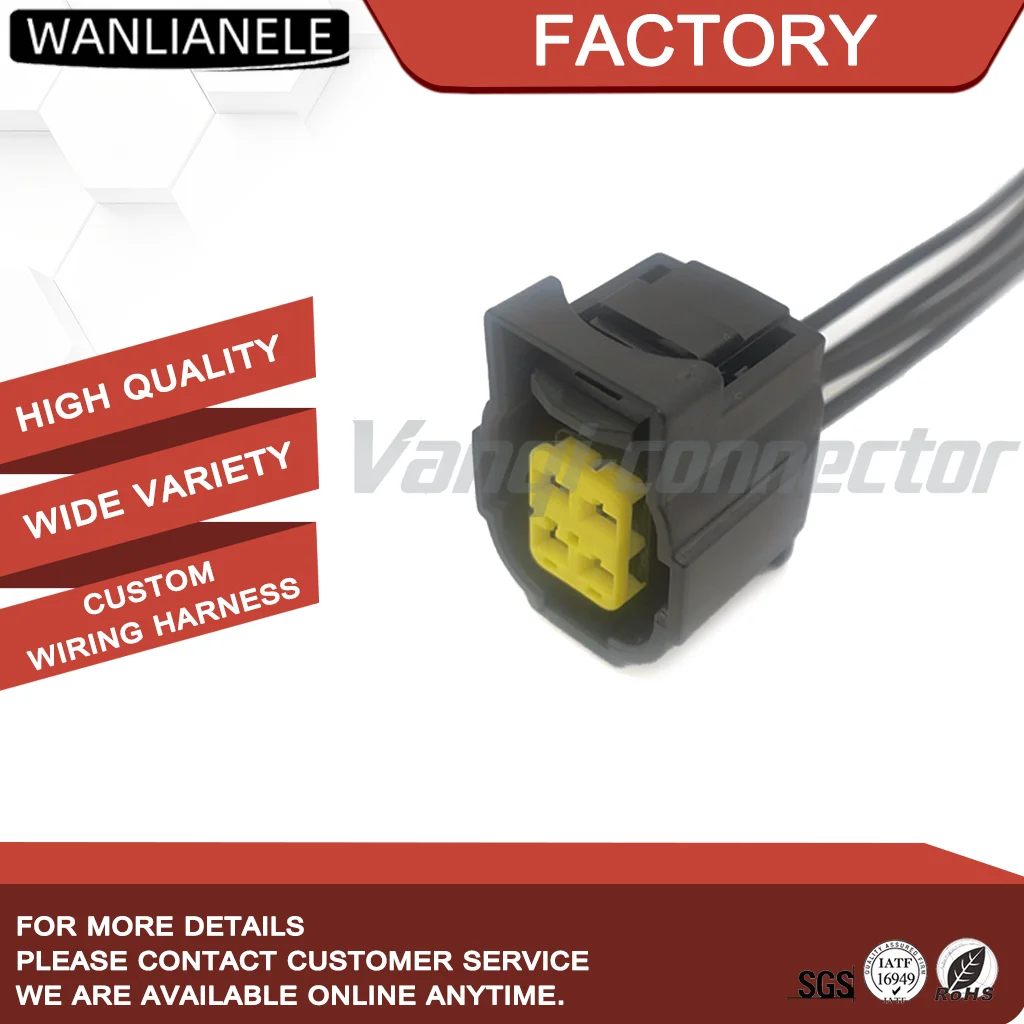 50set 184299-1 4Pin 5mm Pitch Automotive Electrical Connector Female Socket Waterproof Car Plug With 15cm Wires