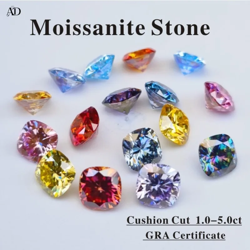 

Moissanite Stone Cushion Cut VVS1 Combination Chain Charms Beads with Certificate for Advanced Jewelry Making Materialsls