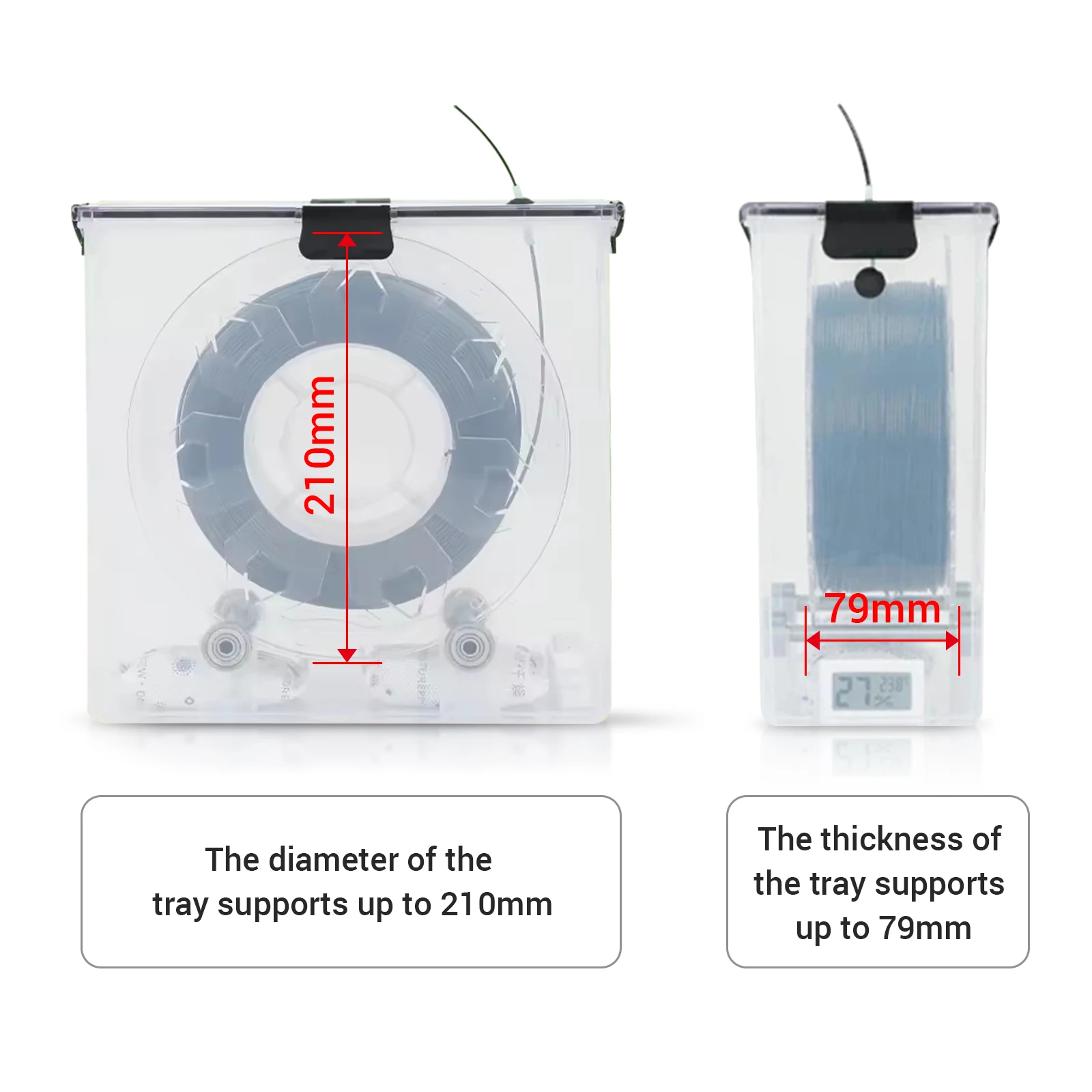 For 3D Printer PLA ABS Filament Dryer Box Airtight And Moisture-Resistant Real-Time Monitoring 3d Printer filament dryer tool